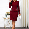 Split Female Women Long Sleeve Tops Skinny Skirt Office Suit for Office