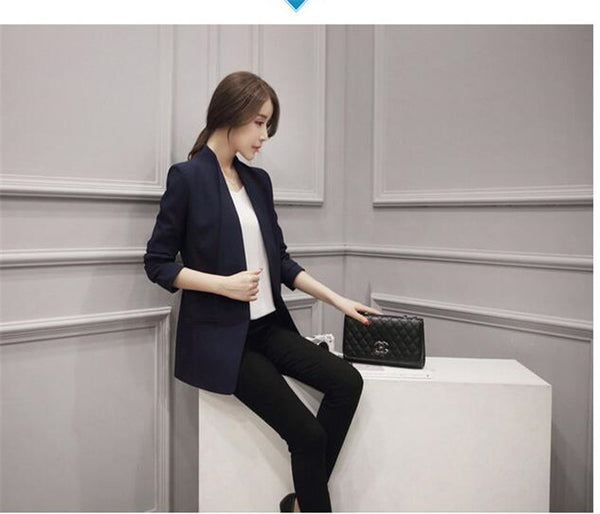 Spring 2022 New Brand Women's Blazer Suit Slim Long Sections Korean Small Suit Jacket Female Long-Sleeved Blazer A3012