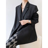Spring 2022 Elegant Women Blazer Double Placket Design Sense Suit Jacket Female Korean Black Khaki Loose Casual Suit Coat