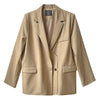 Spring 2022 Elegant Women Blazer Double Placket Design Sense Suit Jacket Female Korean Black Khaki Loose Casual Suit Coat