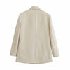 Spring 2022 Za Women Blazer Double Breasted Jacket Female Oversize Long Sleeve Black Blazer Woman Casual Loose Office Beige Coat