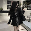 Spring 2023 Autumn Backless Bandage Suit Jacket Women Long Sleeve Black Female Coat Blazer Mujer Veste Femme Outwear