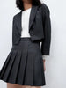 Spring 2023 Short Ladies Solid Color One Button Suit + Pleated Skirt