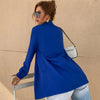 Spring 2023 Womens Royal Blue Blazer for Women Office Lady Single Breasted Long Sleeve Pocketed Blazer Jacket Coat
