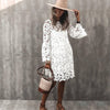 Spring And Summer Dress  Style Women Round Neck Lace Trumpet Sleeve Ruffle Dress Плюс Размеры Платья Female Blusas Vestidos