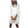 Spring And Summer Dress  Style Women Round Neck Lace Trumpet Sleeve Ruffle Dress Плюс Размеры Платья Female Blusas Vestidos