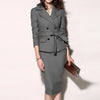 Spring And Summer Office Ladies Work Suit Jacket Skirt Suit  Lapel  Long-Sleeved Slim Jacket Bag Hip Skirt Two-Piece Set