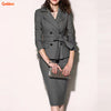 Spring And Summer Office Ladies Work Suit Jacket Skirt Suit  Lapel  Long-Sleeved Slim Jacket Bag Hip Skirt Two-Piece Set