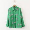 Spring Animal Printed Blouses Women Temperament Loose Leisure Shirts Female Long Sleeve Button Tops
