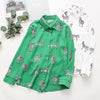 Spring Animal Printed Blouses Women Temperament Loose Leisure Shirts Female Long Sleeve Button Tops