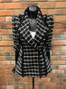 Spring Autumn 2023 Ladies Chic Long Sleeve Black and White Plaid Suit Jacket Slim Women Quilted Woolen Coat Blazer