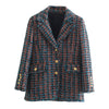 Spring Autumn 2023 Women's Jacket French Long Sleeve Pocket Small Fragrance Single Breasted Textured Slim Fit Blazer