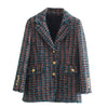 Spring Autumn 2023 Women's Jacket French Long Sleeve Pocket Small Fragrance Single Breasted Textured Slim Fit Blazer