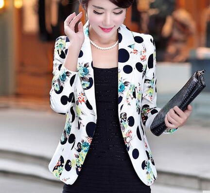 Spring Autumn Blazers Women Suits 2022 New Fashion Printing Notched Long-sleeved Large size Slim Women Suit M-XXXL SES443