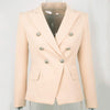 Spring Autumn Design European American Solid Beige Jackets Double Breasted Buttons Skinny Fit Blazers