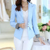 Spring Autumn Elegant Puff Long Sleeve Striped Print Women Blazers And Jackets Candy Color Lady Office Blazer Suit Female Coat