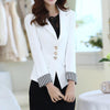 Spring Autumn Elegant Puff Long Sleeve Striped Print Women Blazers And Jackets Candy Color Lady Office Blazer Suit Female Coat