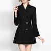 Spring Autumn Office Ladies Suit Women Blazer Pleated Mini Dress Double Breasted Long Sleeve Slim Dress Jackets Stylish