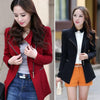 Spring Autumn Women Blazer Long sleeve Jacket Suit Casual Coat Short Slim Fit Outerwear Blaser Work Wear