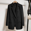 Spring Autumn Korean Style Loose Blazer Women Clothing Casual Double Breasted Office S-XL Black Beige Woman Jacket
