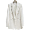 Spring Autumn Korean Style Slim Blazer Women Clothing Casual Double Breasted Office S-XL Black Beige Woman Jacket