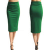 Spring&Autumn Formal Office Ladies OL Pencil Slim High Waist Skirts Female Elegant Solid Knee-length Skirts 5 Color