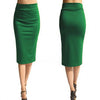 Spring&Autumn Formal Office Ladies OL Pencil Slim High Waist Skirts Female Elegant Solid Knee-length Skirts 5 Color