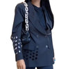 Spring Autumn Hollow Out Suit Coat Top Casual Versatile Personalized Women's Coat Casual One-piece Small Suit