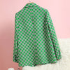 Spring Autumn Products Black Green Checkerboard Plaid Suit Jacket Women's Casual Trend Blazer