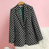 Spring Autumn Products Black Green Checkerboard Plaid Suit Jacket Women's Casual Trend Blazer
