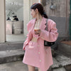 Spring Autumn Women Clothes Sweet Pink Blazers  Loose Sexy Suit Jacket Female Streetwear Outwear Abrigos