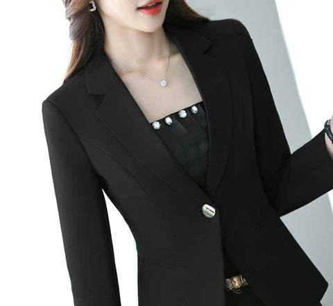 Spring Autumn New Women Slim Blazer Coat 2022 Plus Size Casual Jacket Long Sleeve One Button Suit Lady Blazers Work Wear Coats