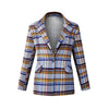 Spring Autumn Notched Collar Plaid Blazers Casual Pockets Long Sleeve Coat Female Outerwear 2023 Korean Loose Jackets