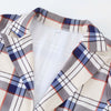 Spring Autumn Notched Collar Plaid Blazers Casual Pockets Long Sleeve Coat Female Outerwear 2023 Korean Loose Jackets