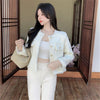 Spring Autumn O-Neck Women White Tweed Jacket Korean Short Single Breasted Fringe Short Coat Ladies Outerwear Thin H2322