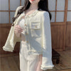 Spring Autumn O-Neck Women White Tweed Jacket Korean Short Single Breasted Fringe Short Coat Ladies Outerwear Thin H2322