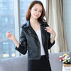 Spring Autumn PU Leather Coat Women Blazer Long Sleeve Lapel Zipper Jacket Outerwear Short Clothes for Female Ladies New