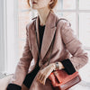 Spring Autumn Pink Corduroy Blazer Women Button Single Breasted Slim Suit Blazers and Jackets Casual Office Blazers