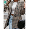 Spring Autumn Plaid Blazer Women Vintage Tweed Suits Office Ladies Chic Slim Double Breasted Jackets Female Outerwear Tops