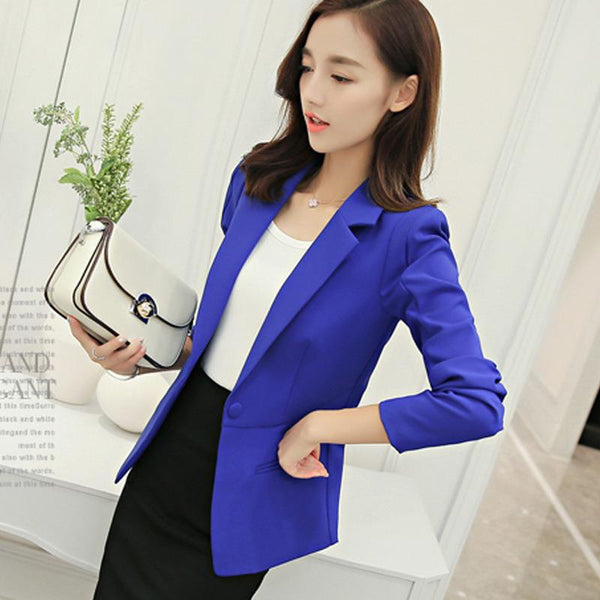 Spring Autumn Single Button Women Short Suit Blazer Jacket Female Slim Soft Solid Color Office Lady Work Business Formal Wear