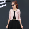 Spring Autumn Small Suit Female 2023 Thin Temperament Slim Outside Cardigan Ultra Short Long-Sleeved Blazers Is1673
