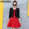 Spring Autumn Small Suit Female 2023 Thin Temperament Slim Outside Cardigan Ultra Short Long-Sleeved Blazers Is1673