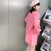 Spring Autumn Sweet Pink Blazer Women's Loose Bow Slim Suit Female Mid-Length