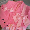 Spring Autumn Sweet Pink Blazer Women's Loose Bow Slim Suit Female Mid-Length