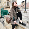 Spring  Autumn Vintage Double Breasted Office Ladies Plaid Blazer Long Sleeve Loose Retro Suits Coat Jacket Women  Female