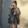 Spring Autumn Vintage Plaid 2 Piece Sets Blazer and Pleated Skirts Women Preppy Style Double Breasted Elegant Suit Jacket Y899