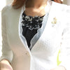Spring Autumn Women Blazer White Mesh Bordered Ruffled Slim Single Button Short Blazer Long Sleeve Jacket Coat Outwear C91591