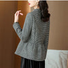 Spring Autumn Women Blazers 2023 lattice Single-breasted Small Suit Blazer Jackets Ladies Casual Short Office Coat