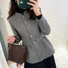 Spring Autumn Women Blazers 2023 lattice Single-breasted Small Suit Blazer Jackets Ladies Casual Short Office Coat