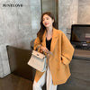 Spring Autumn Women Blazers Jacket Office Ladies Korean Elegant 2023 Orange Yellow Casual Loose Single Breasted Female Blazer